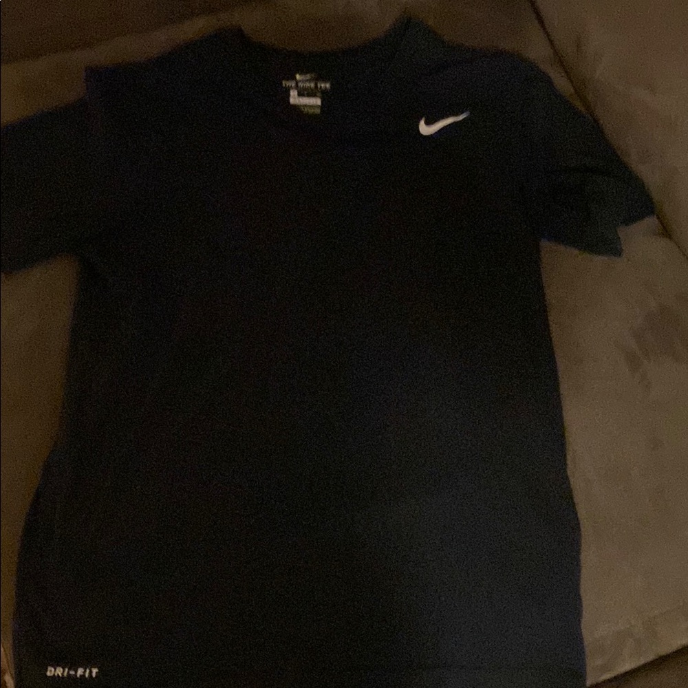 Nike Dri-FIT Black Tee with White Swoosh